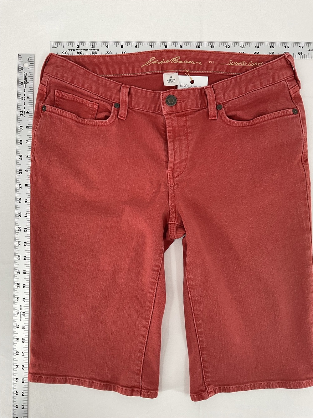 Eddie Bauer Terracotta Bermuda Denim Jorts Women’s size 10 - Picture 9 of 9